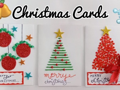 Christmas Greeting Cards.3 Christmas Cards for Kids.Handmade Christmas Card Making Ideas