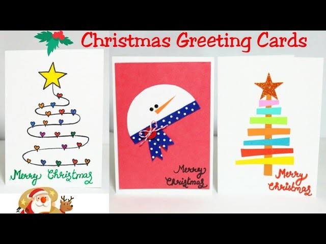 Christmas Greeting Cards. 3 Christmas Card For Kids.Handmade Christmas Card Making.Craft for kids