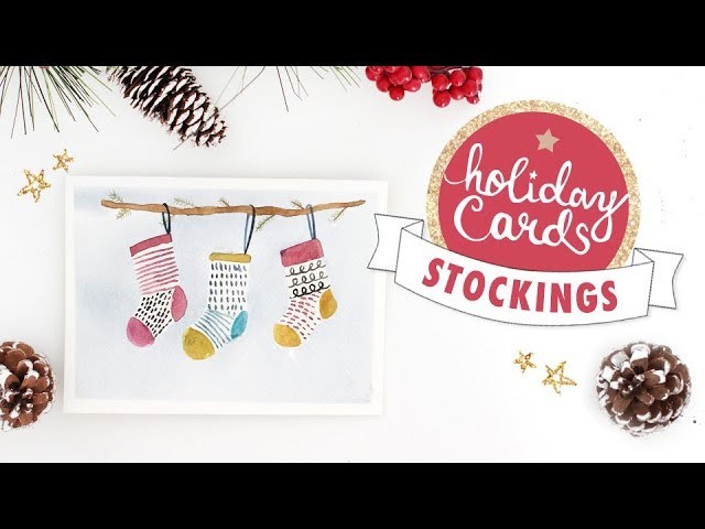 Christmas Stockings Watercolor Card Tutorial | 2018 Holiday Card Series