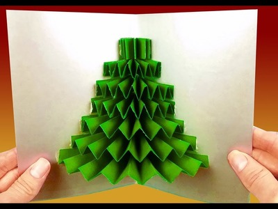 Christmas Tree Pop Up Card. greeting holiday cards latest design handmade - tree in card. HandMade