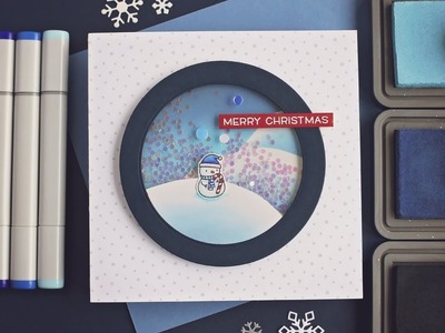Creating a Scene on a Shaker - Snowy Christmas Card