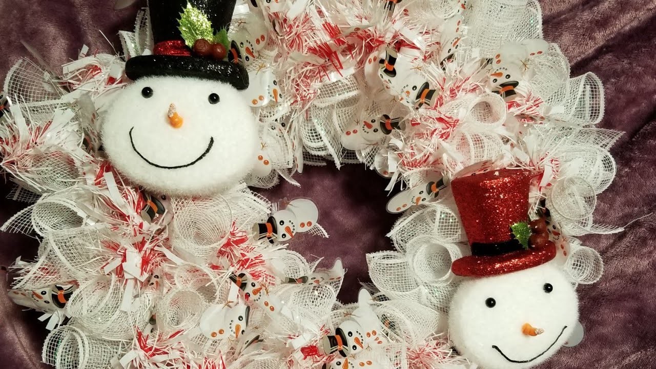 dollar-tree-christmas-snowman-wreath
