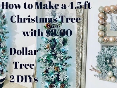 Easiest How to Make a Christmas Tree with $8.00 Dollar Tree 2 DIYs Christmas decor ideas