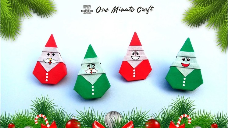 Fast & Easy Origami Christmas Santa Claus | 1 Minute Craft