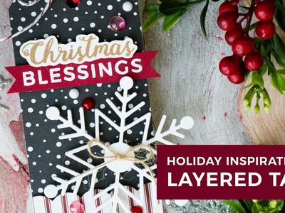 Holiday Inspiration Layered Tag with Simon's Peaceful Christmas Tag Kit