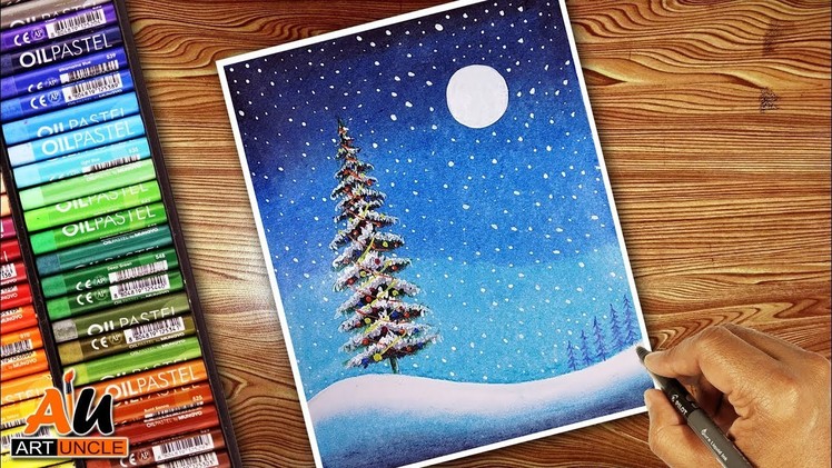 How to draw a Christmas Tree step by step easy : how to draw a christmas tree with snow