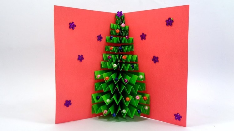 How To Make a Paper Christmas Tree Greetings Card For Wishing Your Dear Ones
