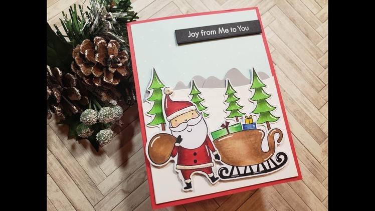 Not 2 Shabby Design Team Project | MFT Sassy Santa | Christmas Card Series 2018 | Card 1