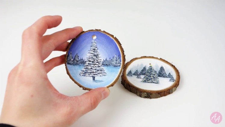 Painted Wood Slice | Christmas Decoration