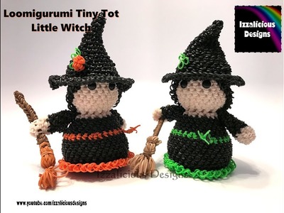 Rainbow Loom Loomigurumi Tiny Tot Little Witch perfect for Halloween, made with rubber loom bands