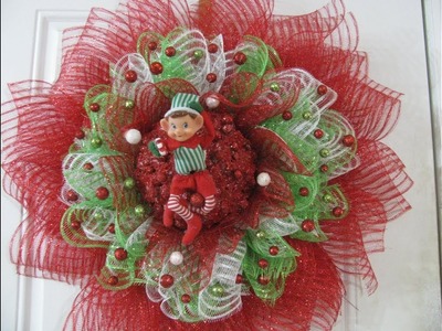 Red.Green and white Christmas Flower with alternate centers!