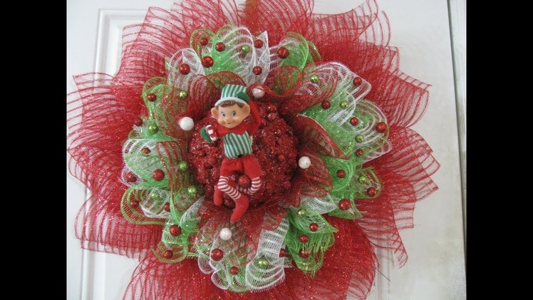 Red.Green and white Christmas Flower with alternate centers!