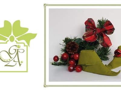 Slipper Napkin Fold or Christmas Elf Boot Napkin Fold Tutorial (Free downloadable instructions)