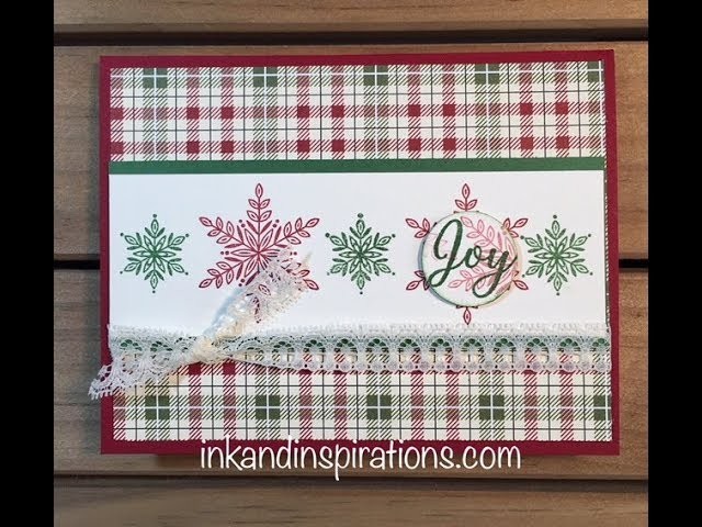 Stampin' Up! 2018 Christmas Card  Snowflakes and Plaid
