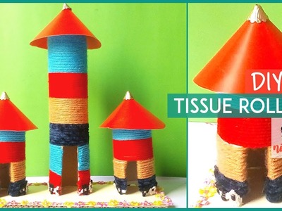 Toilet Tissue Paper Roll Craft Ideas | Homemade House Using Kitchen tissue paper roll