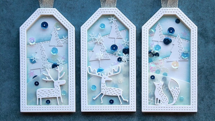 WHITE CHRISTMAS 2018 - DAY 6 - Winter Woodland Shaker Tags