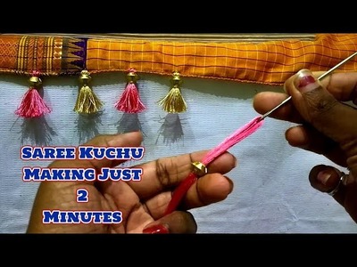 2 Minute Saree Kuchu Design I Oval Beads Saree Kuchu Baby Kuchu very easy I