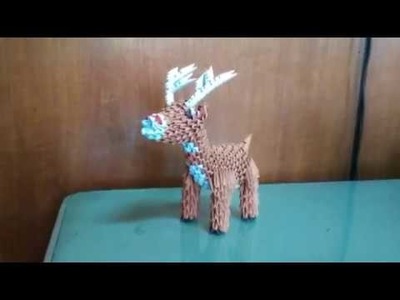 3D origami small rudolf reindeer tutorial part 2