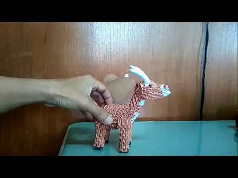3D origami small rudolf reindeer tutorial part 1