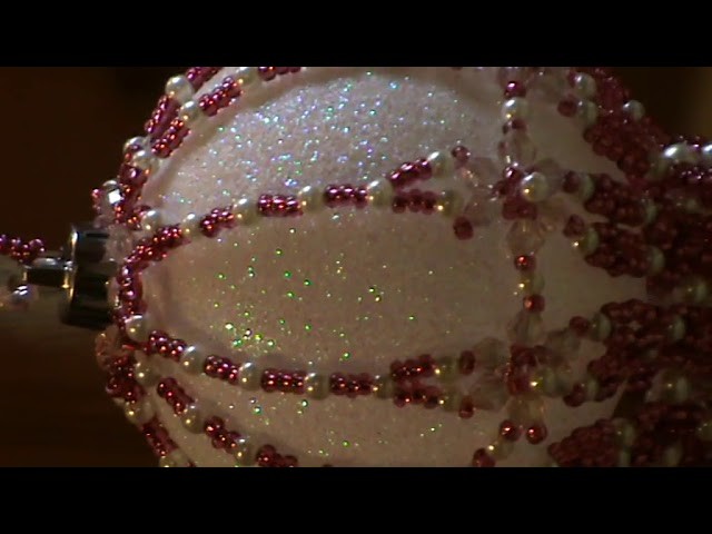 Beaded Bauble     pretty in Pink  Crystal seed beads and pearls