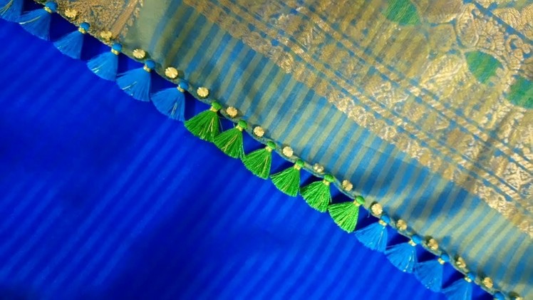 Beads simple kuchu design. Silk saree kuchu design