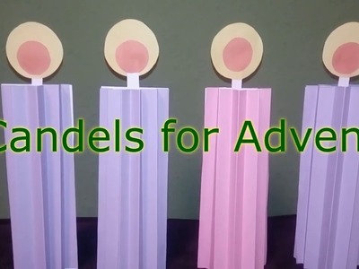 Candels for advent with origami zigzag 3D