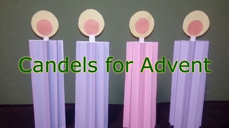 Candels for advent with origami zigzag 3D