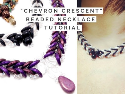 Chevron Crescent Beaded Necklace Tutorial | Beads and Jewelry Making