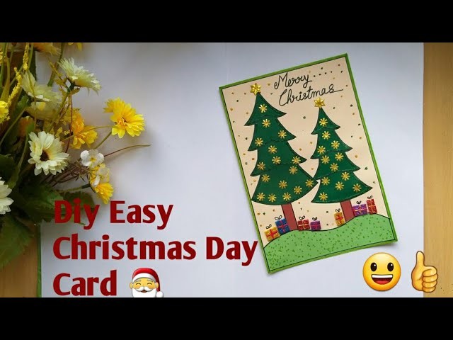 Christmas Tree Card | DIY Easy Christmas Card For Kids | Handmade #diychristmascard Making Idea