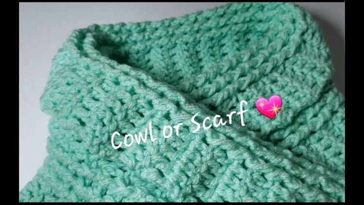 Crochet tutorial: ribbed Cowl or Scarf ( small or large)