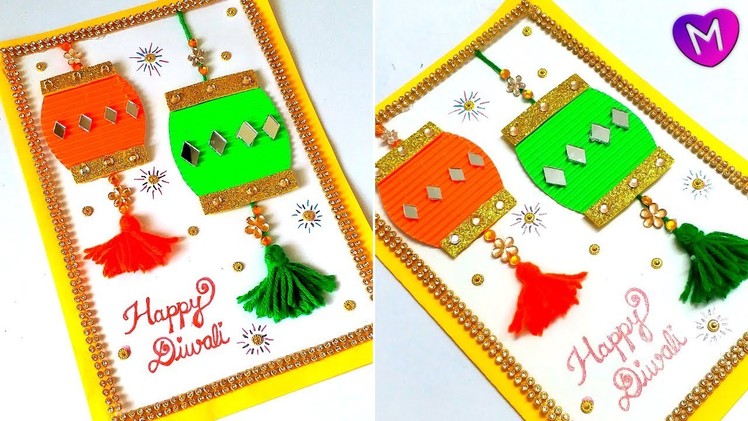 Diwali greeting cards latest design handmade | Diwali greeting card making ideas | Handmade cards