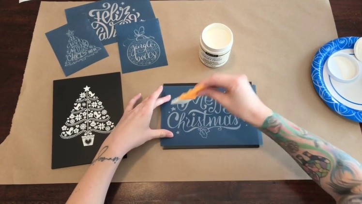 DIY Chalkboard Screen Printing Process Video w. Silkscreen Stencils