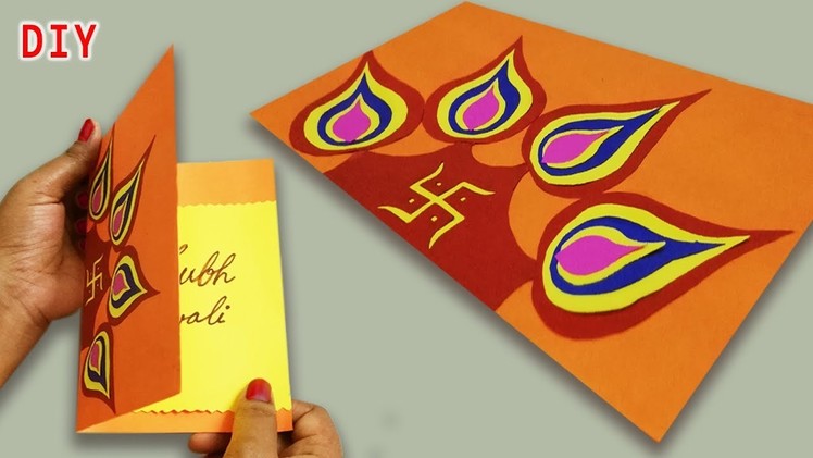 DIY | Diwali Handmade card idea |Easy & Beautiful Greeting Cards for Diwali