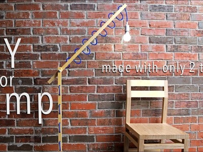 DIY Floor Lamp w. Only 2 Tools | FREE Plans Included