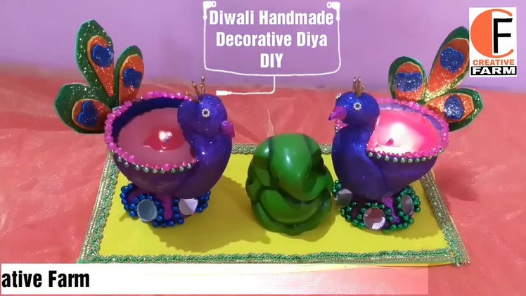 DIY Handmade Decorative Diya with earthen tea pot|| Diwali diya decoration for competition