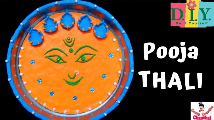 DIY How to make Pooja Thali|Easy Handmade Navratri Aarti Thali Decoration Ideas Tutorial