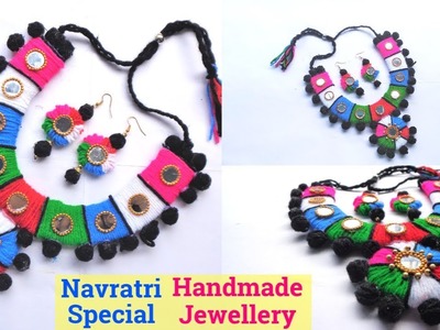 DIY Necklace| NAVRATRI Jewellery.Ornaments making at home| Handmade Garba jewellery