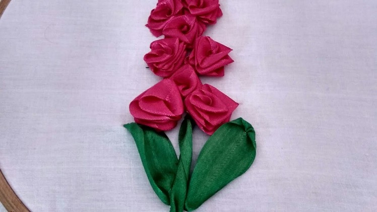 DIY Ribbon work. easy hand work at home. roses tutorial.Handmade works, handmadeworks