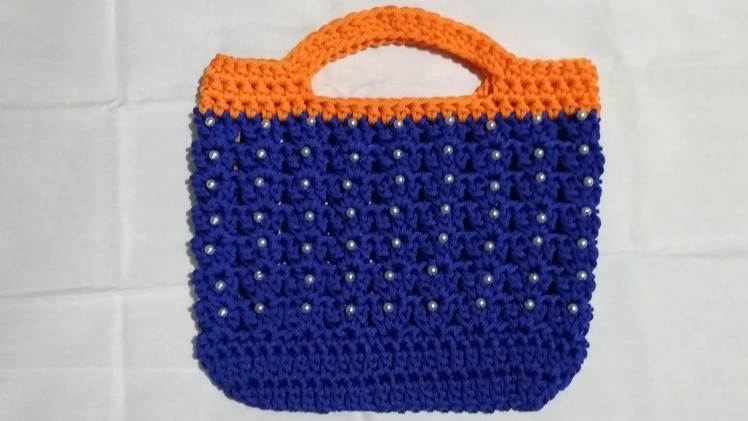 Easy macrame bag with beads