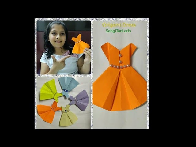 #Easy #Origami Paper Dress | cute doll dress | how to make #Barbie dress | kids tutorial