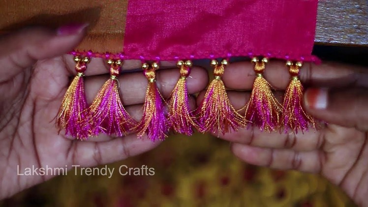 Easy Saree Kuchu Using Gold Beads - Simple tips for beginners