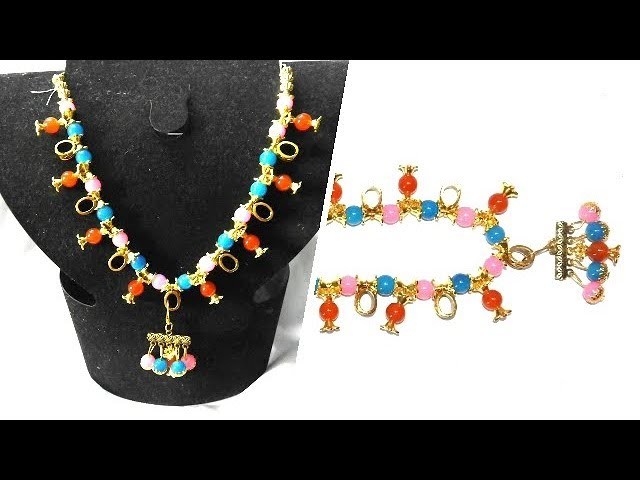 Glass Beads Necklace making at Home with Adjustable back Rope