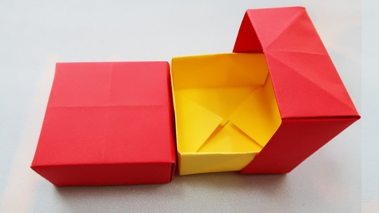 How to make Gift box - Square, Origami gift box for Kids