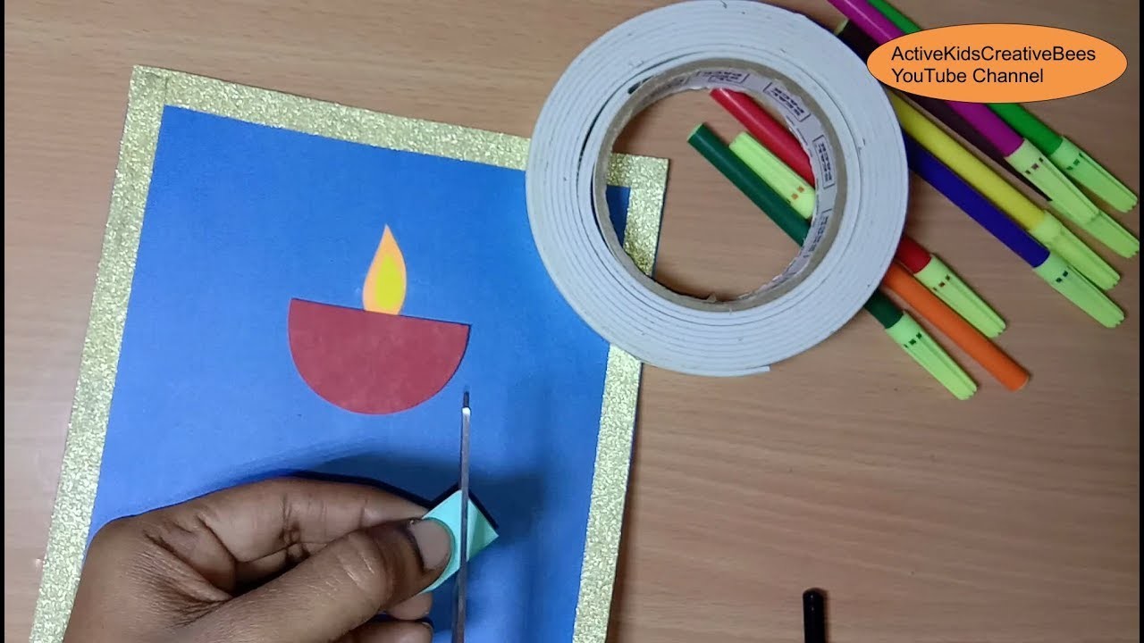 How To Make Handmade Greeting Cards For Diwali Diy Diwali Greeting Card Tutorial