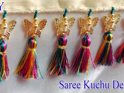 Latest saree kuchu with butterfly beads and multi colors kuchu | latest saree kuchu | saree tassels