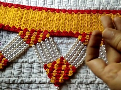 Macking of Crochet Toran at Home. Craft Work