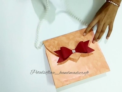 Makeup card. makeup bag card. handmade bag. makeup card for girls. petalsoflove. cute bag card