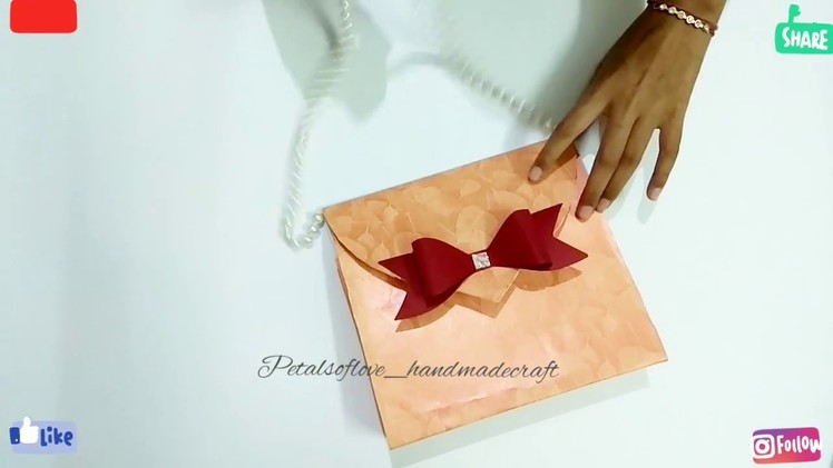 Makeup card. makeup bag card. handmade bag. makeup card for girls. petalsoflove. cute bag card