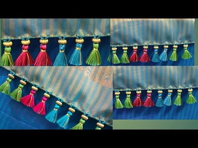 New Saree kuchu design using single beads.Saree kuchu.Beaded saree kuchu design