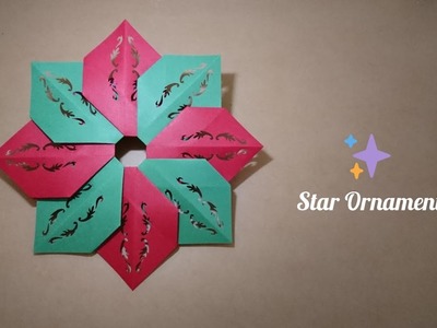 Origami 8- petal Big Leaf Star Ornament for Christmas 折纸大叶星挂饰